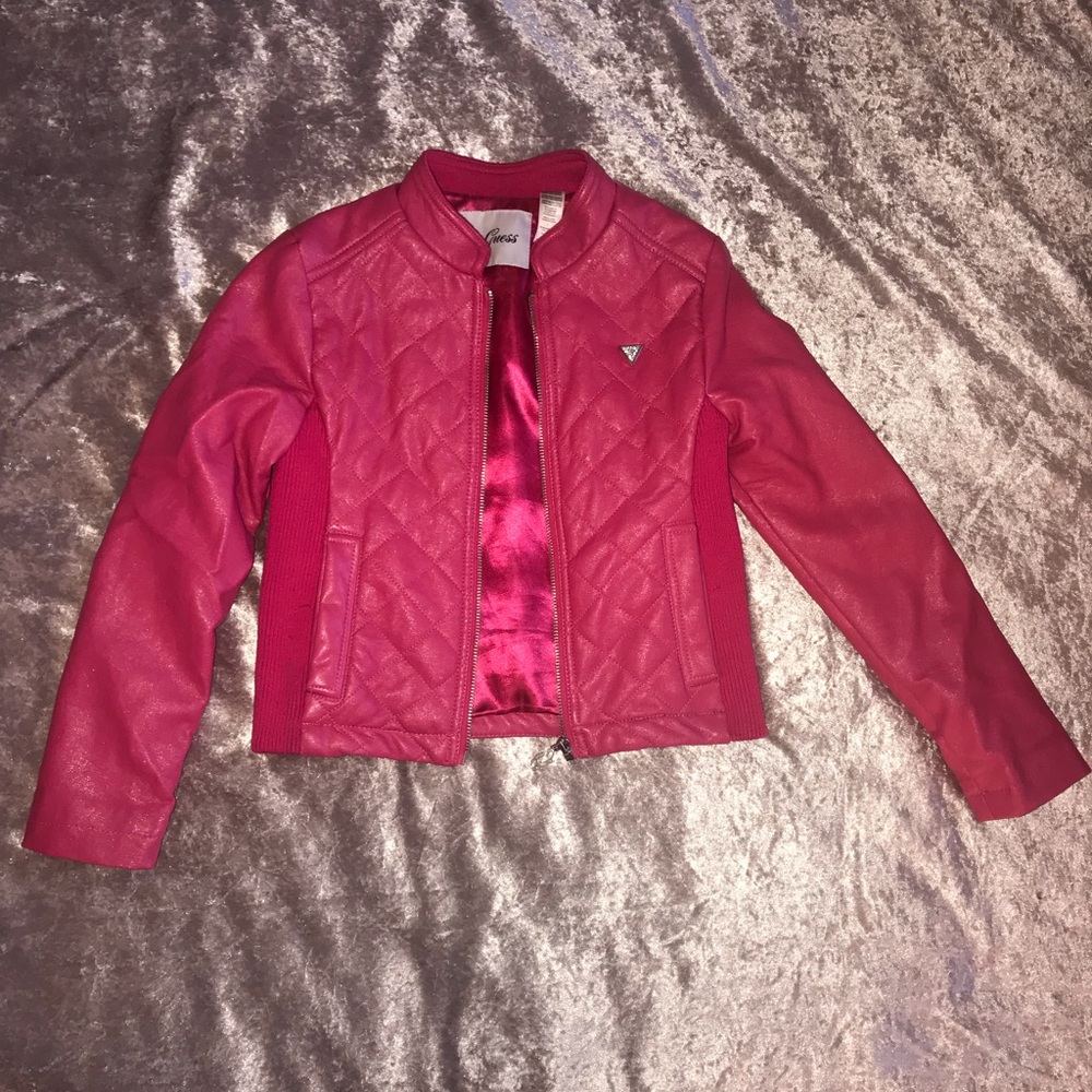 Guess Pink Leather Jacket